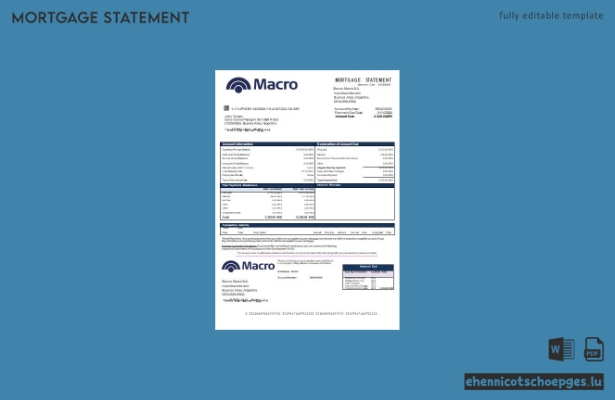Beispiel eines Kontoauszugs der argentinischen Banco Macro S.A.